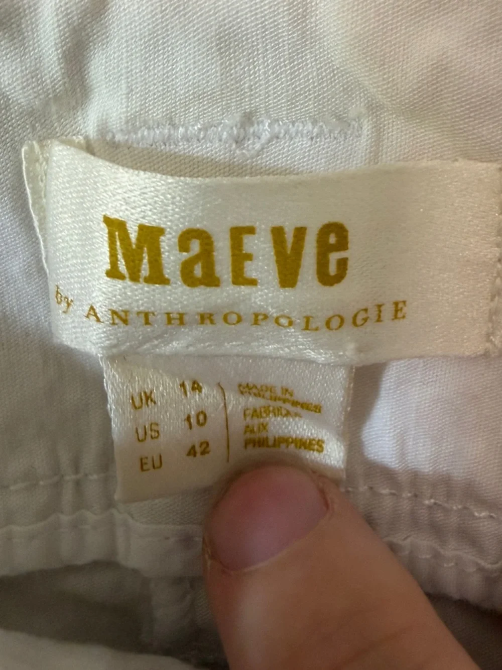 Anthropologie Maeve 10 The Naomi Linen High Rise Wide-Leg Flare Pants White - Picture 9 of 9